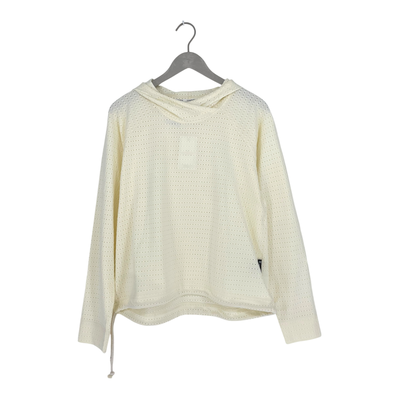 Ommellinen stripe mesh hoodie, cream | woman XS/S