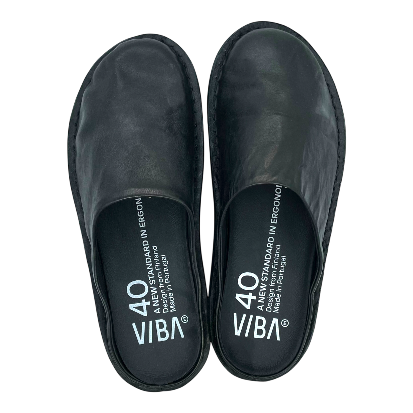 VIBAe Roma leather slippers, preto black | 40