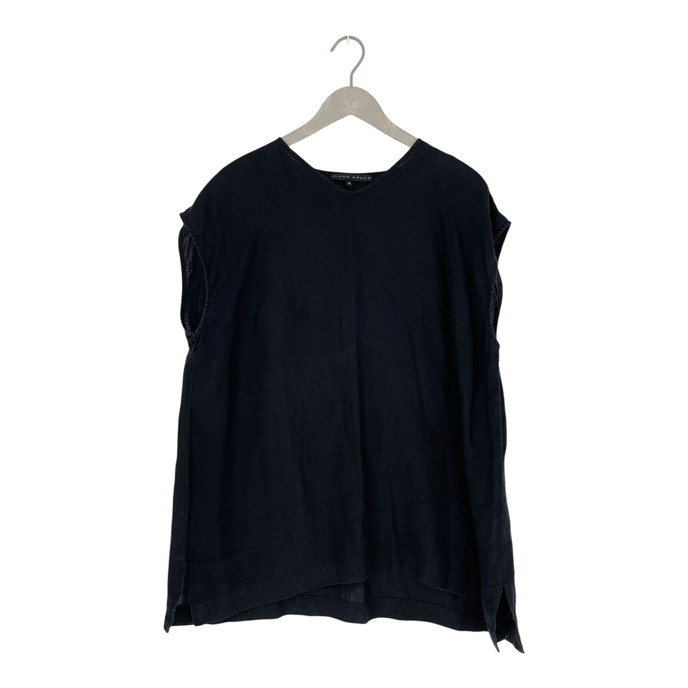 Ritva Falla woven linen tunic, black | woman XL