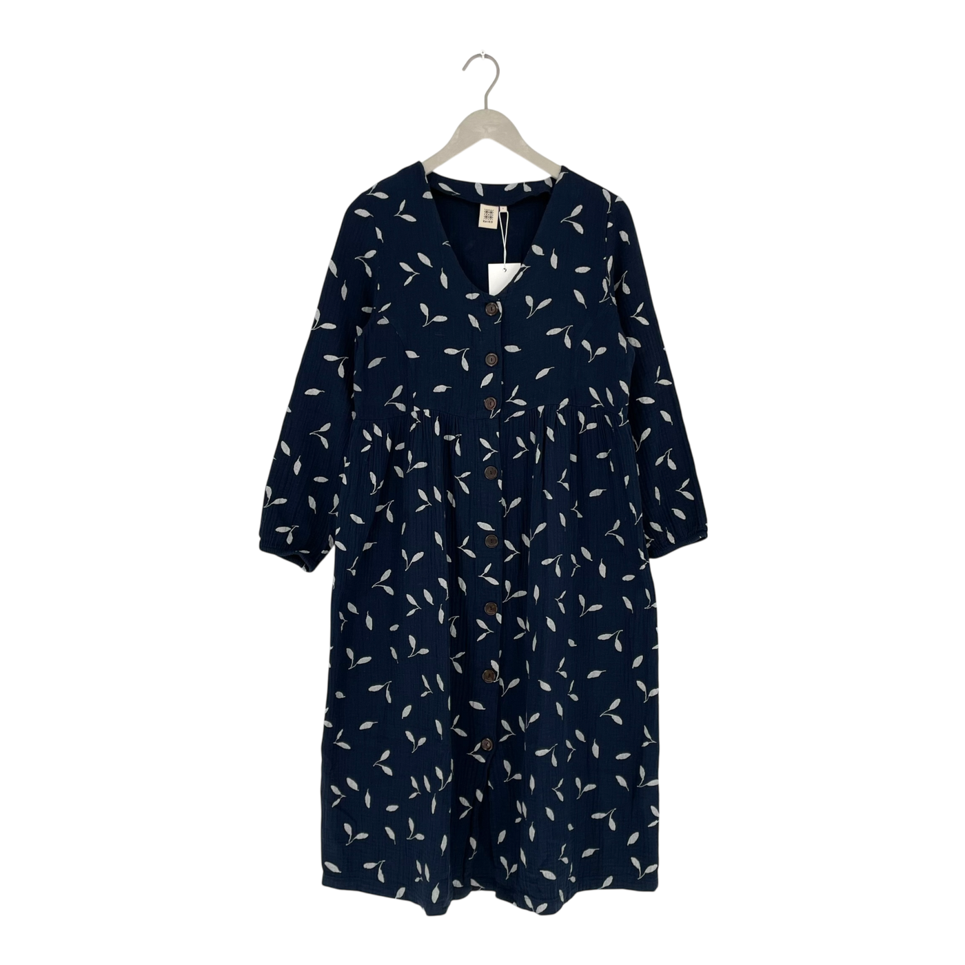 Kaiko muslin button dress, indigo wind | woman S
