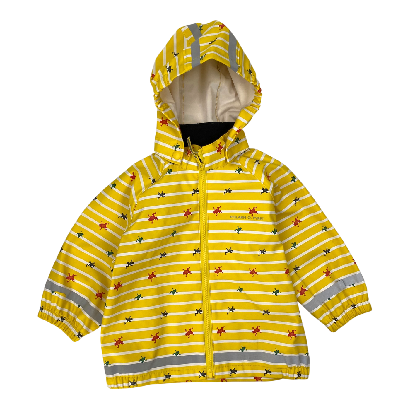 Polarn o. Pyret rain jacket, yellow stripes | 86/92cm