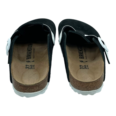 Birkenstock boston suede clog, black/white | 37