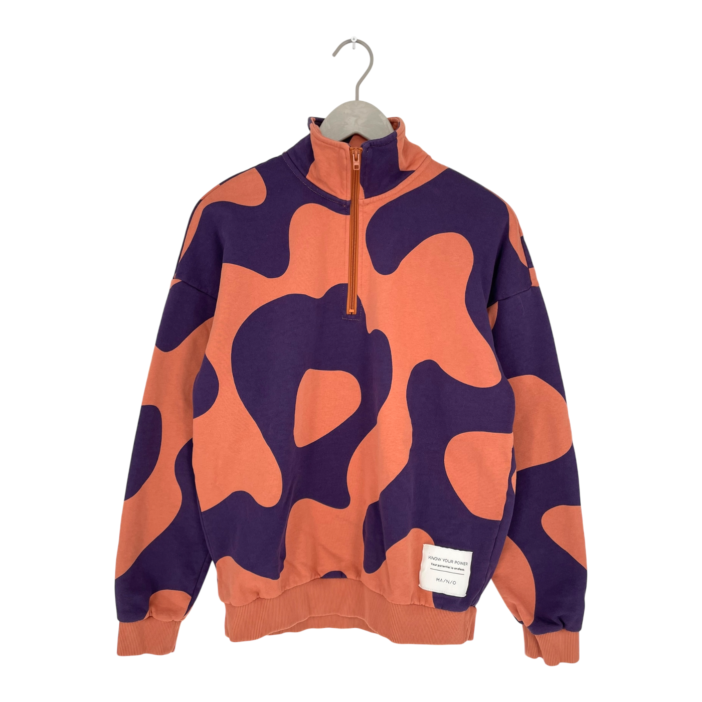 Mainio superpower half zip sweatshirt, terracotta/purple | woman XS