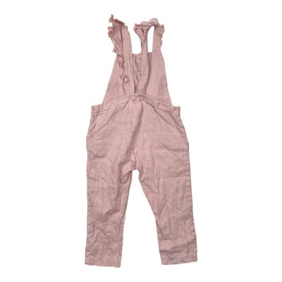 Nakoa linen dungarees, light pink | 92/98cm