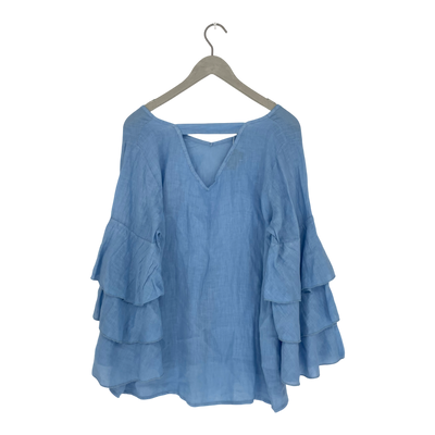 Bypias bohemiana linen blouse, blue | woman M-L