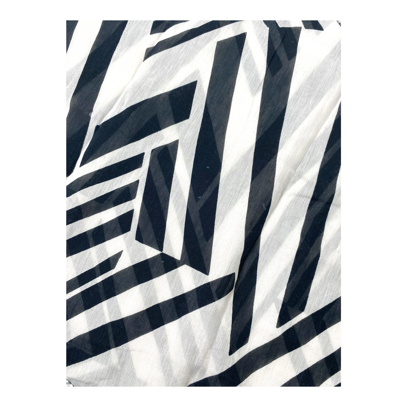 Marimekko kaira silk and cotton mix scarf, black/white