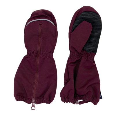Polarn O. Pyret shell mittens, burgundy | 2-4y