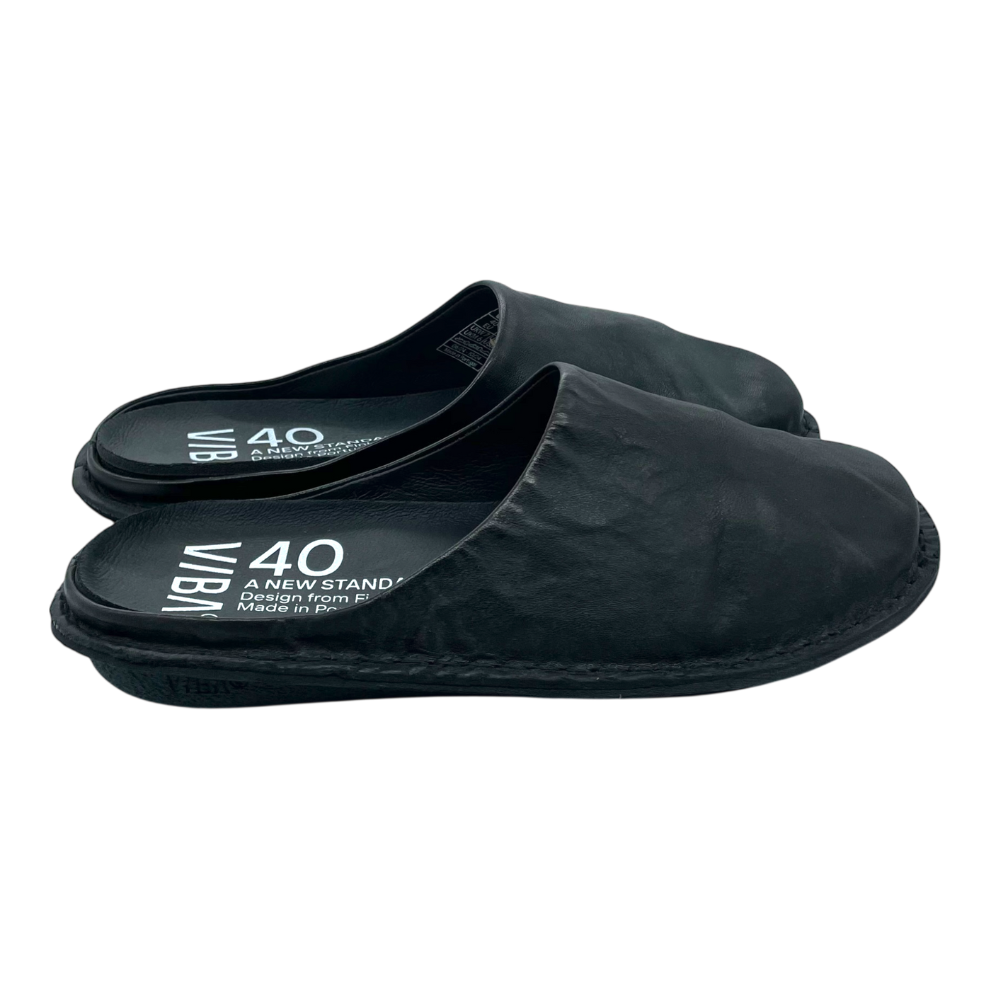 VIBAe Roma leather slippers, preto black | 40