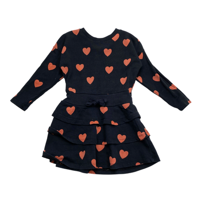 Mini Rodini sweat dress, hearts | 80/86cm