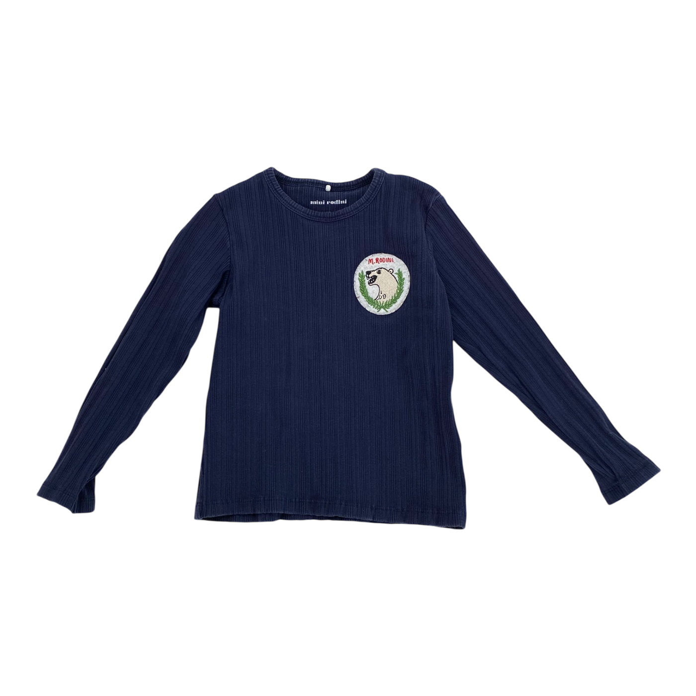 Mini Rodini rib shirt, navy blue | 104/110cm