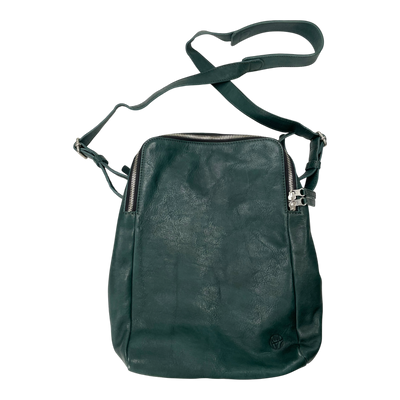 Harold's Bags leather tryo shopper, petrol