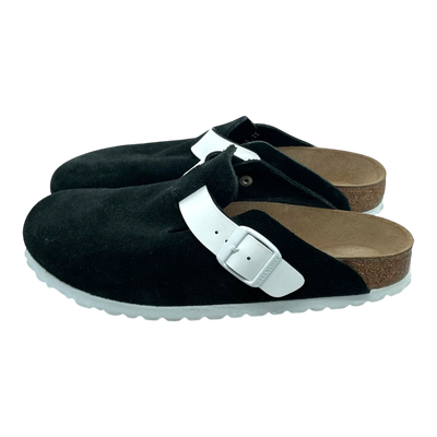 Birkenstock boston suede clog, black/white | 37