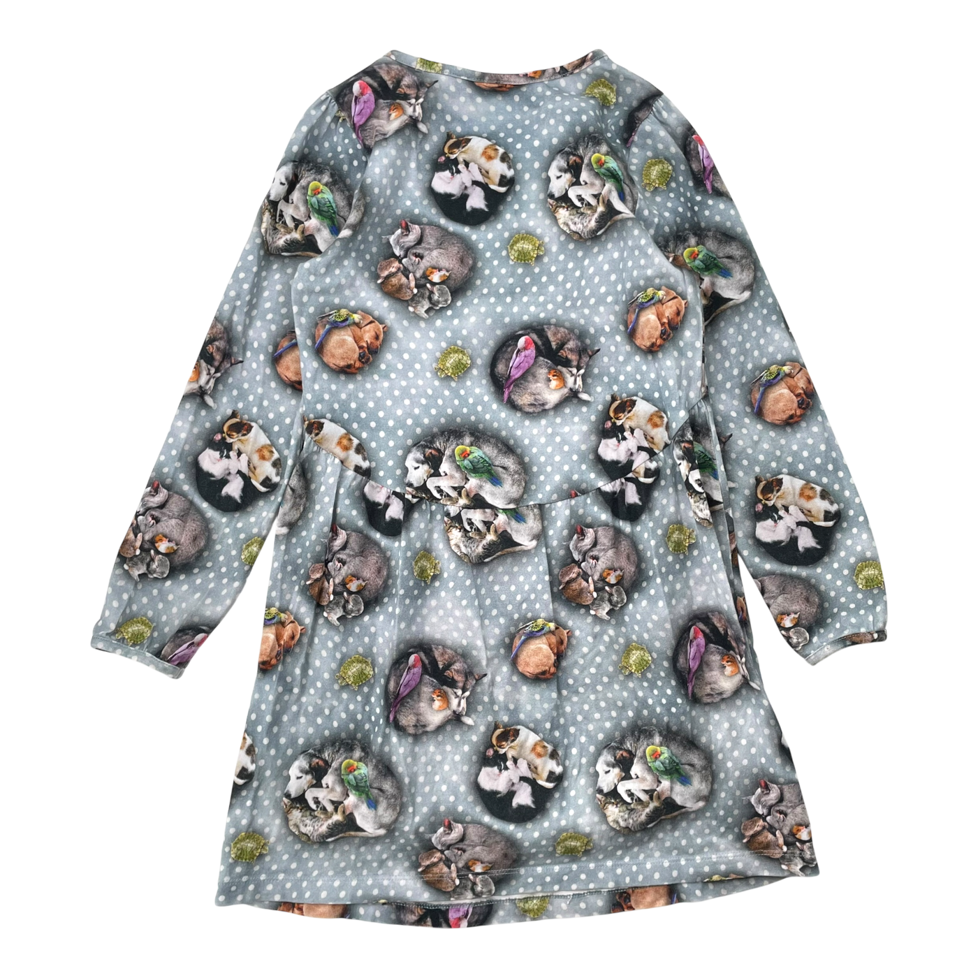 Molo Kleid, Haustiere n 'Punkte | 122/128 cm