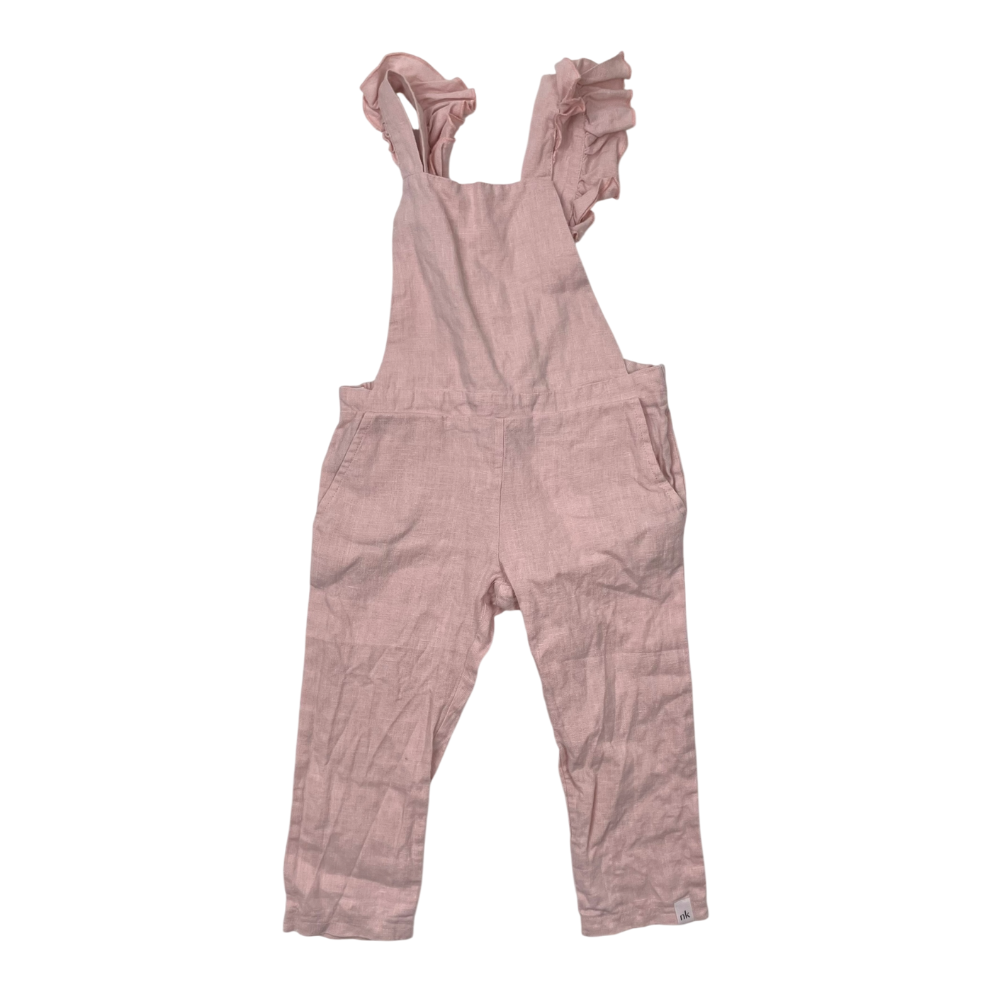 Nakoa linen dungarees, light pink | 92/98cm
