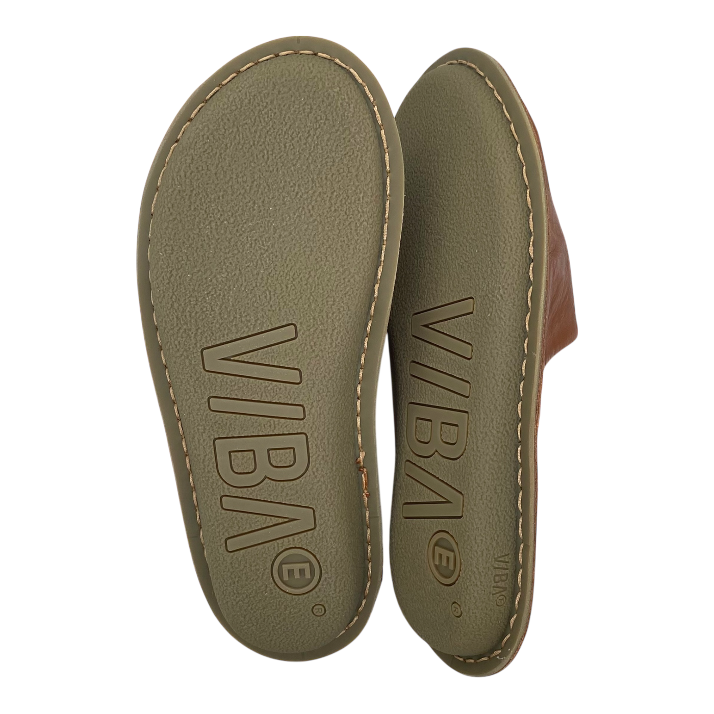 VIBAe Roma leather slippers, cognac brown | 43