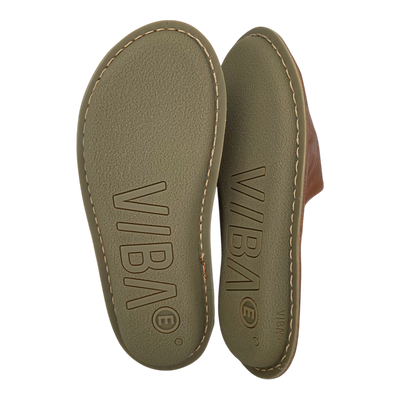 VIBAe Roma leather slippers, cognac brown | 43