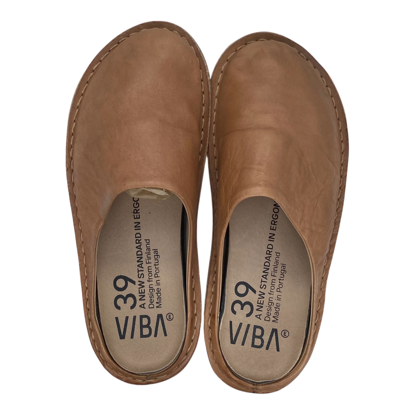 VIBAe Roma leather slippers, fawn tan | 39