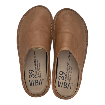 VIBAe Roma leather slippers, fawn tan | 39
