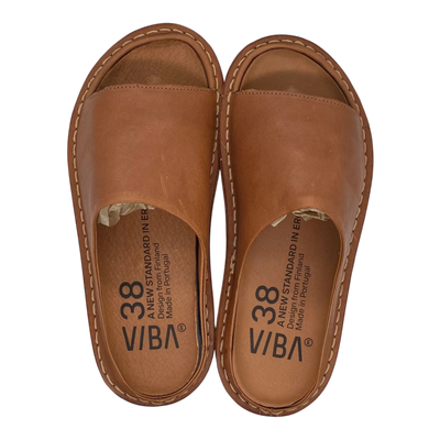 VIBAe Saint Tropez leather sandals, cognac brown | 38
