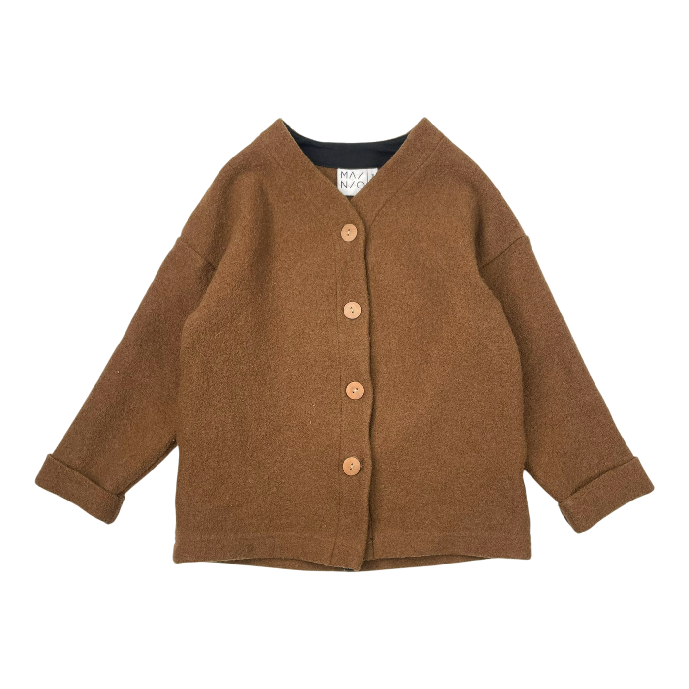 Mainio boiled wool jacket, golden brown | 110/116cm