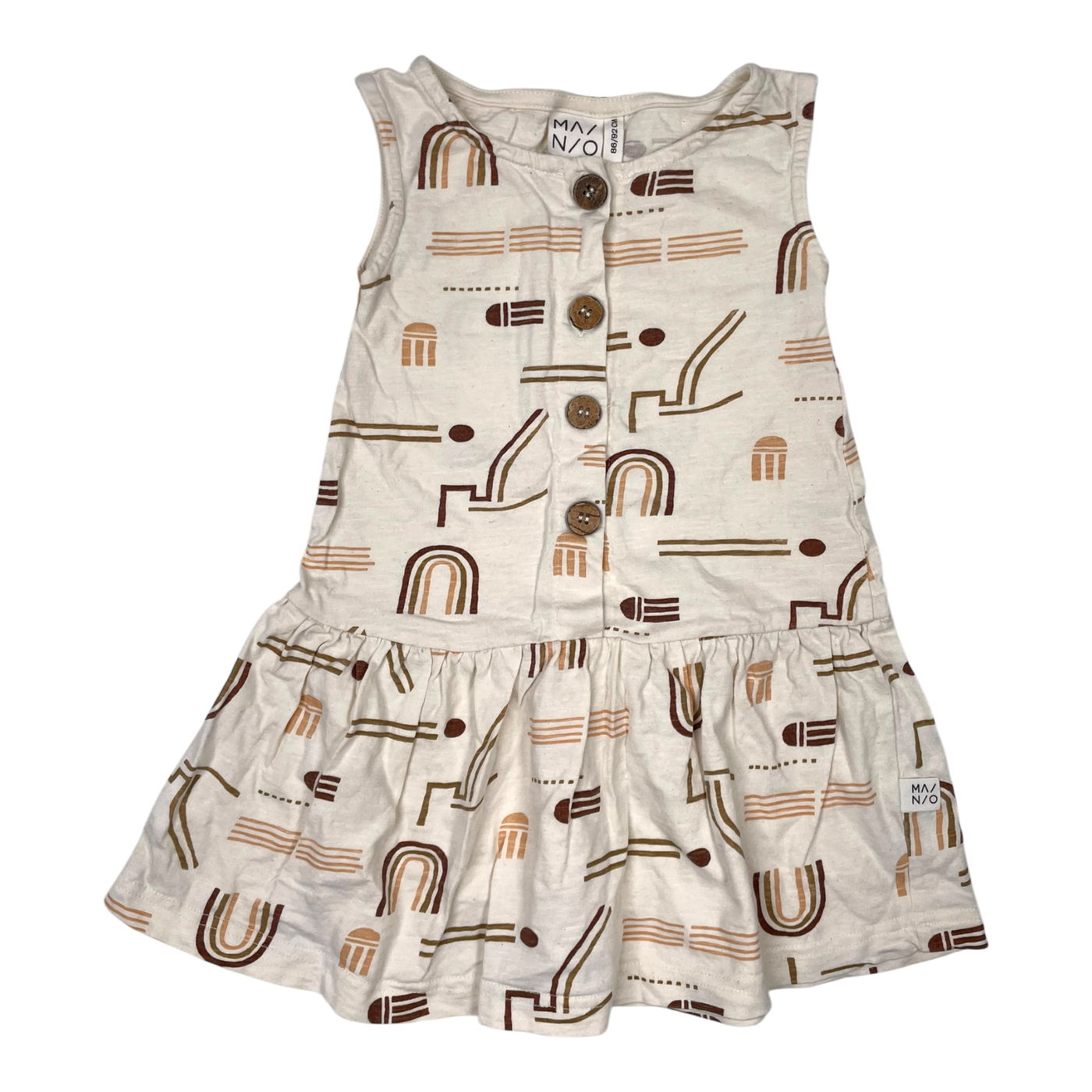 Mainio sleeveless dress, graphical pattern  | 86/92cm