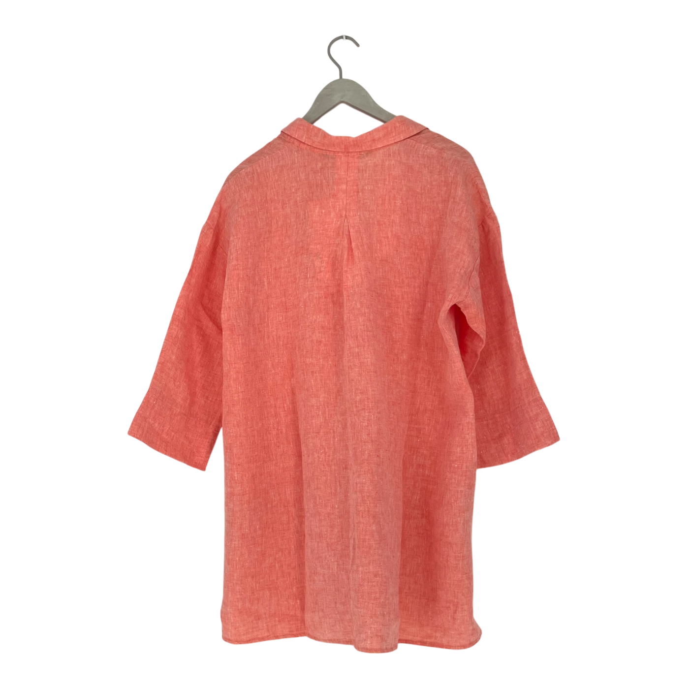 Ritva Falla linen button t-shirt tunic, coral | woman L