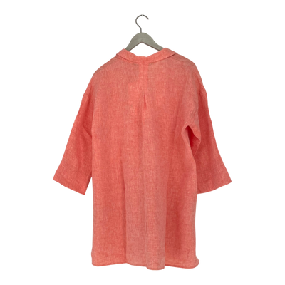 Ritva Falla linen button t-shirt tunic, coral | woman L
