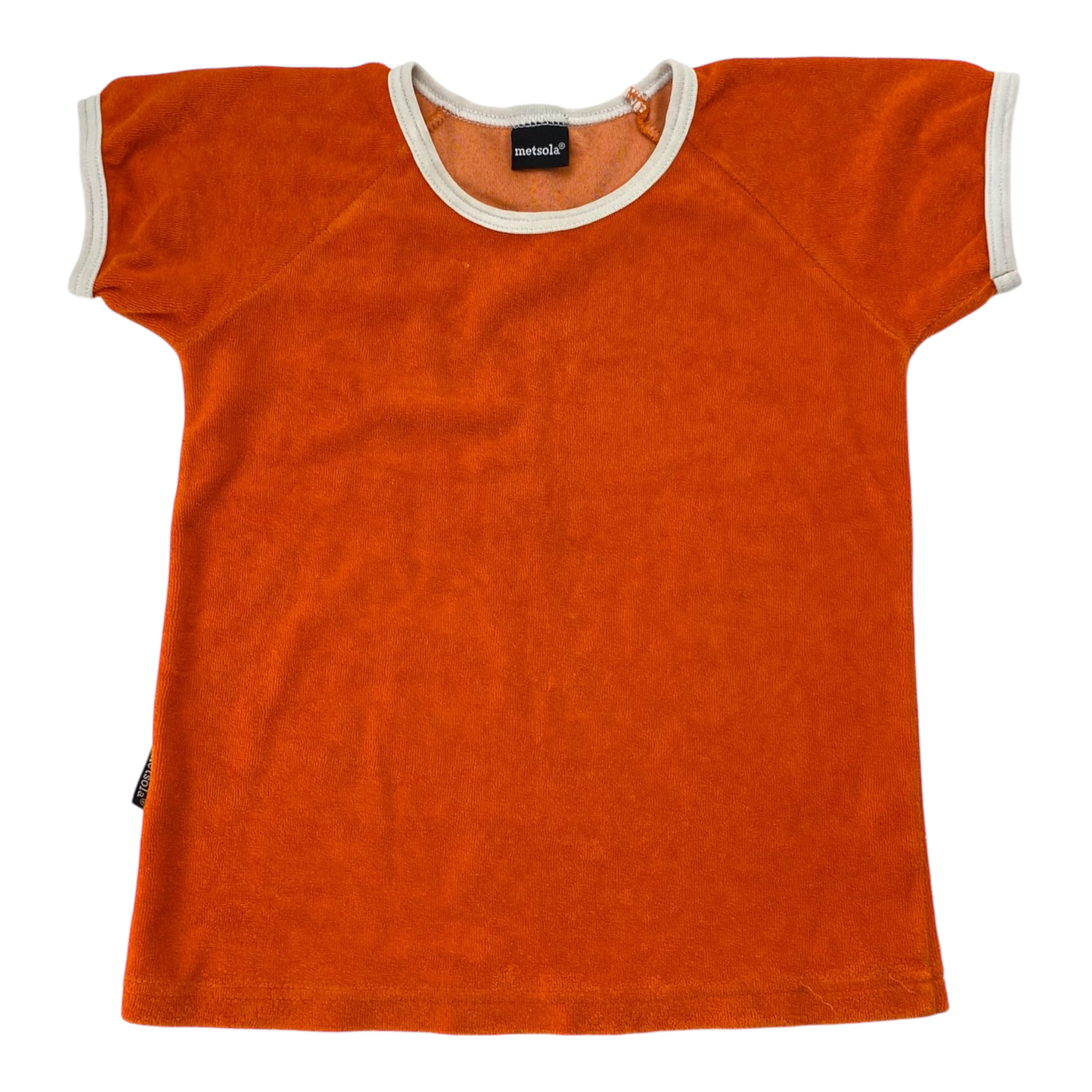 Metsola terry t-shirt, fire orange | 122cm