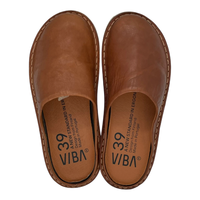 VIBAe Roma leather slippers, cognac brown | 39