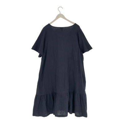 Kaiko muslin frill button dress, black | woman XL