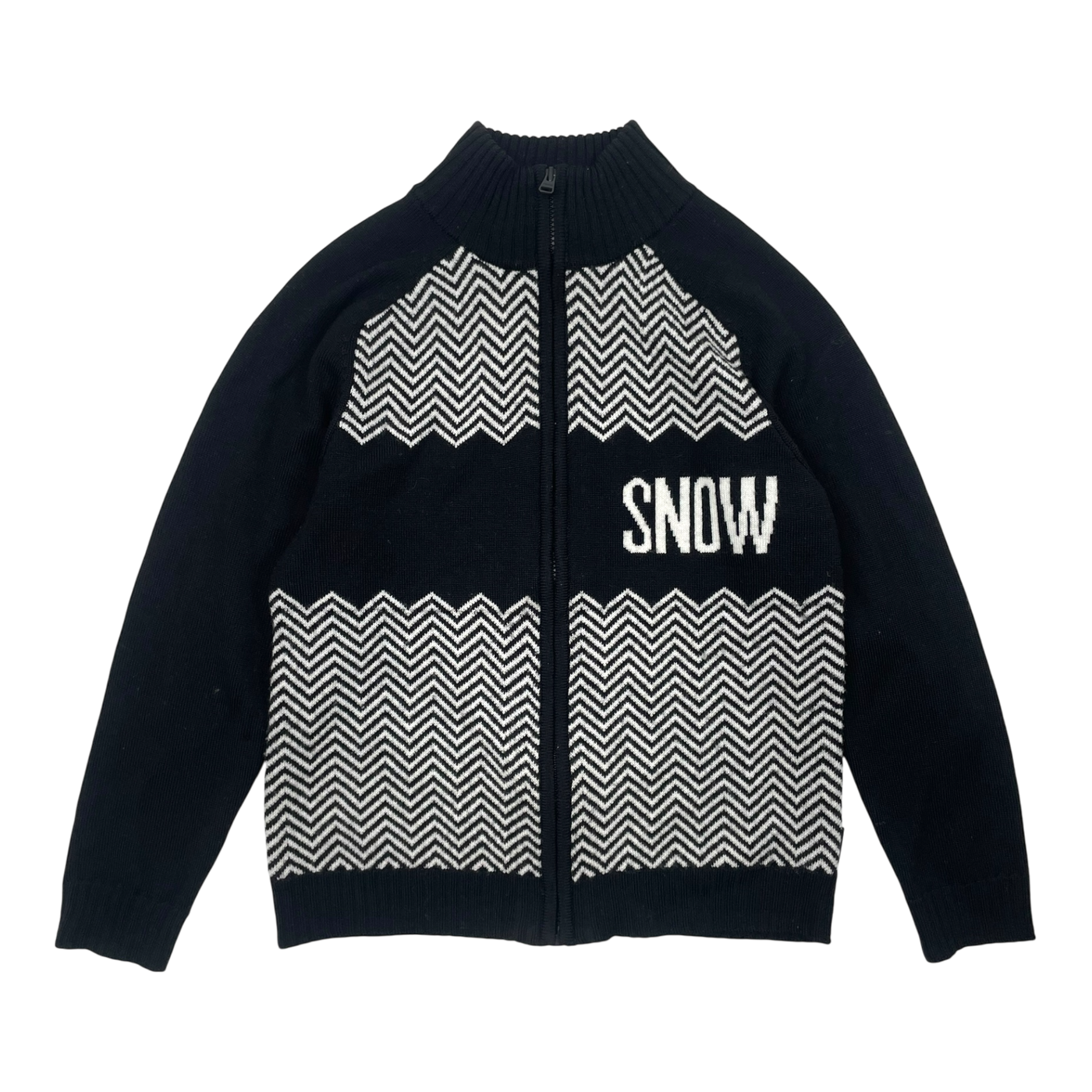 Reima rinteet wool zip sweater, black/white | 122cm