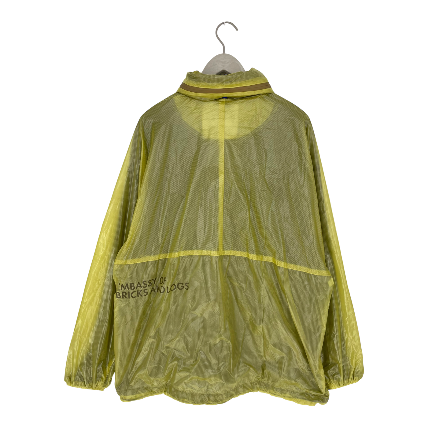 Embassy of Bricks and Logs marpak rain jacket, lime green | woman L