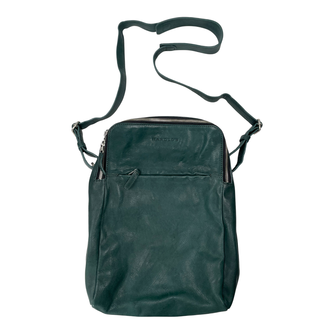 Harold's Bags leather tryo shopper, petrol