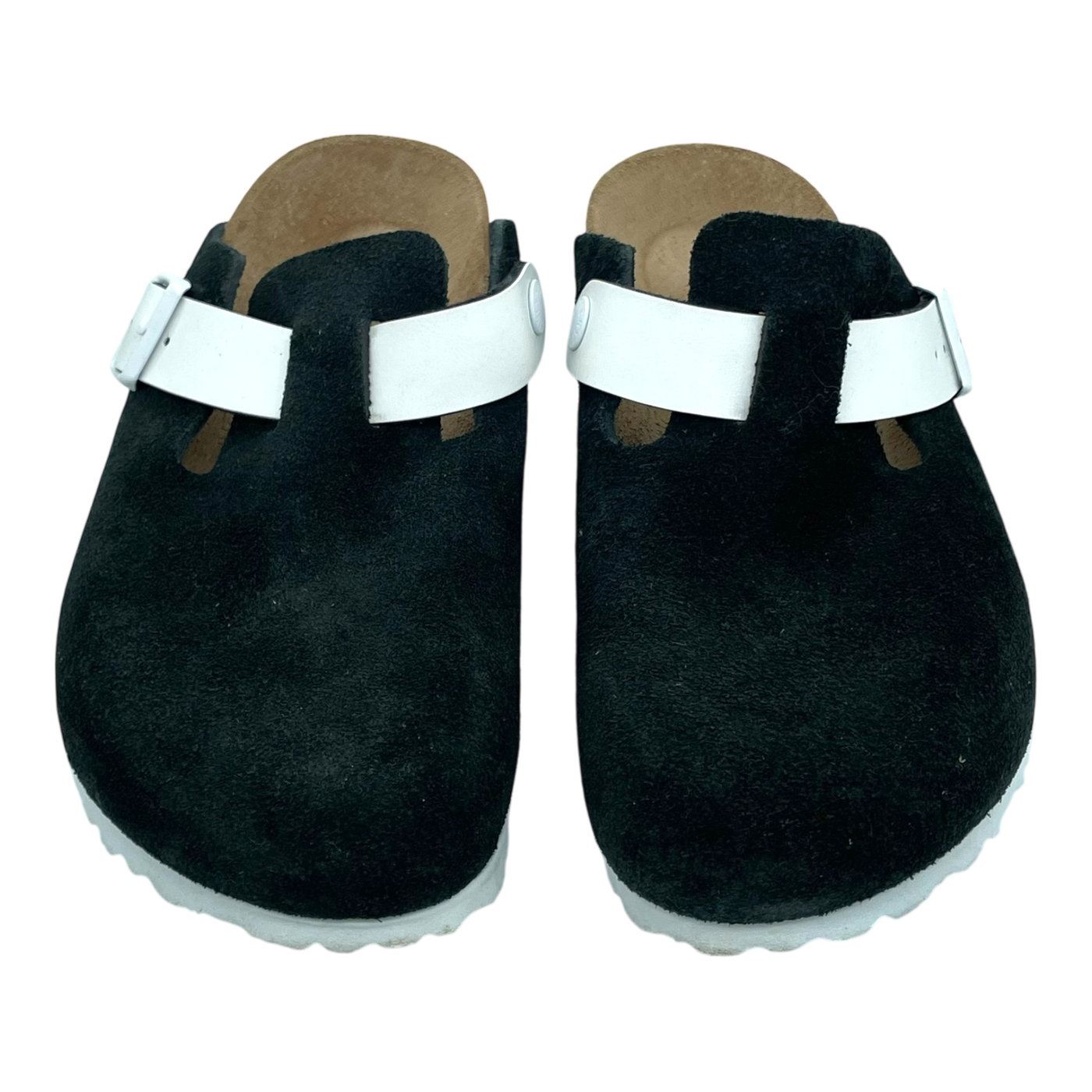 Birkenstock boston suede clog, black/white | 37
