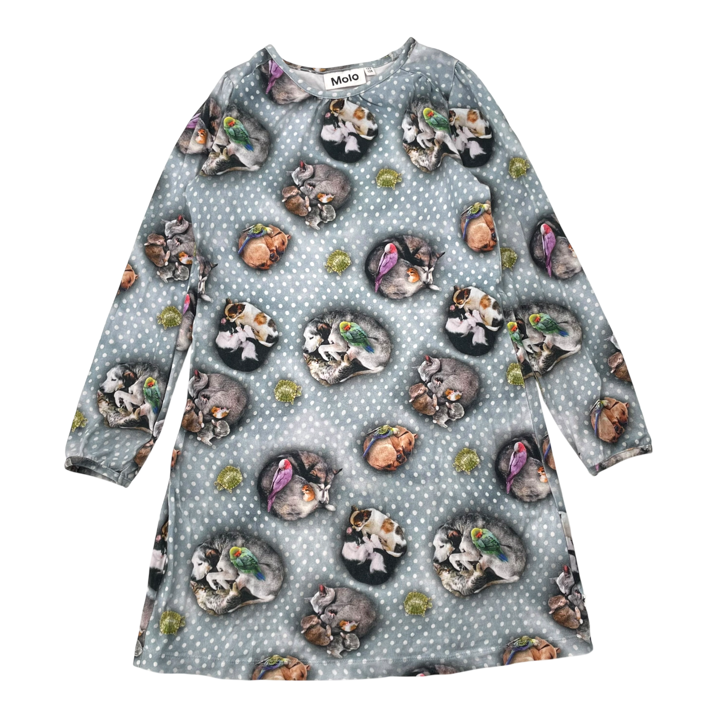 Molo Kleid, Haustiere n 'Punkte | 122/128 cm