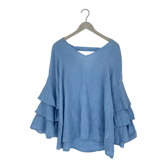 Bypias bohemiana linen blouse, blue | woman M-L