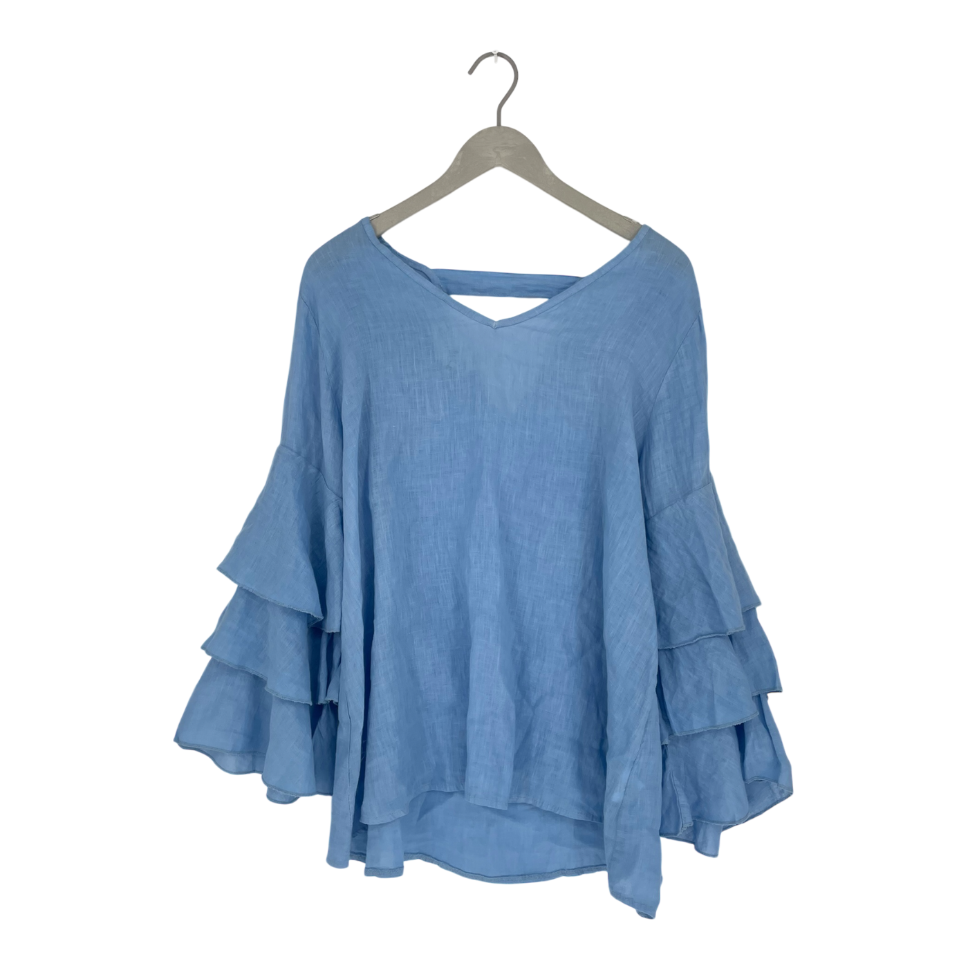 Bypias bohemiana linen blouse, blue | woman M-L