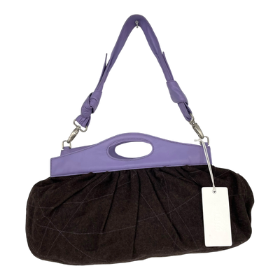 LUMI wool satchel bag, brown