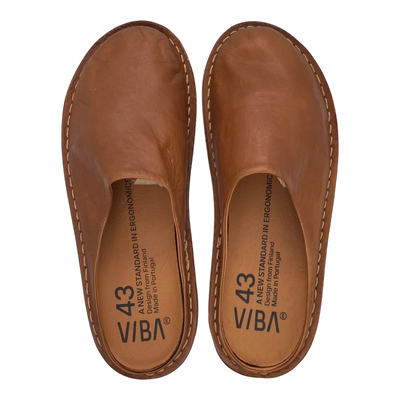 VIBAe Roma leather slippers, cognac brown | 43