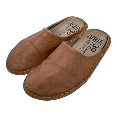 VIBAe Roma leather slippers, fawn tan | 39