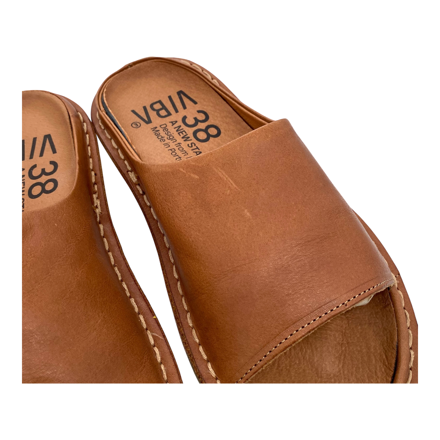 VIBAe Saint Tropez leather sandals, cognac brown | 38