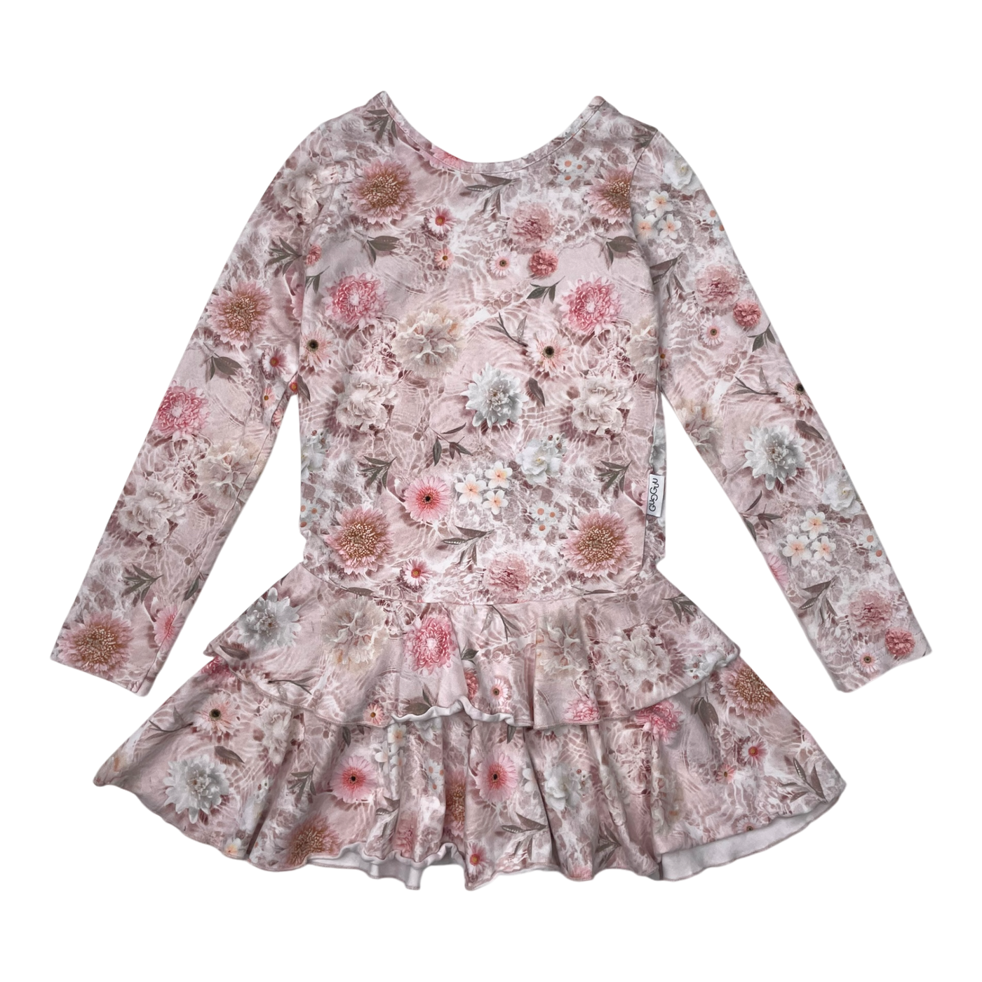 Gugguu frilla dress, flower | 122cm