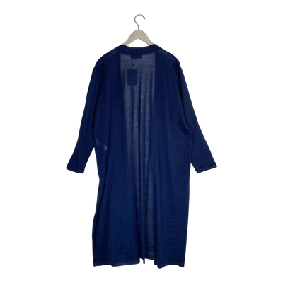 Alpa swan long cardigan in alpaca and silk, dark blue | woman XXL