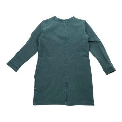 Kaiko frill sweat dress, teal | 86/92cm