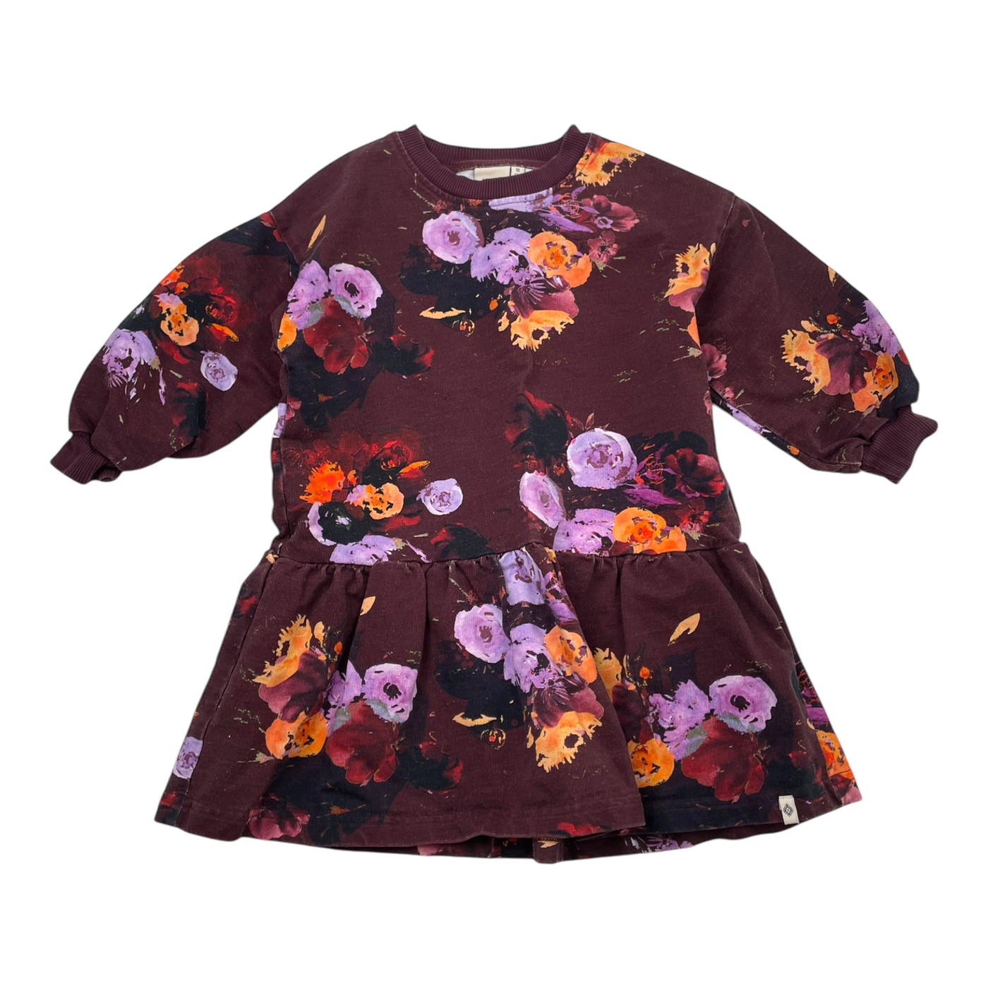 Kaiko sweat dress, flower | 98/104cm