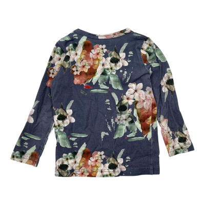 Kaiko shirt, blue blossom | 86/92cm