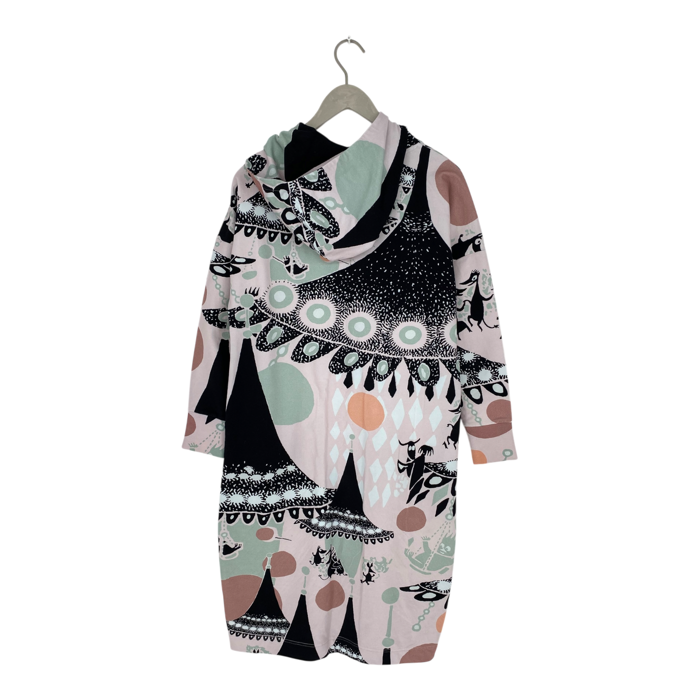Papu giant split hoodie dress, pink & black | woman S