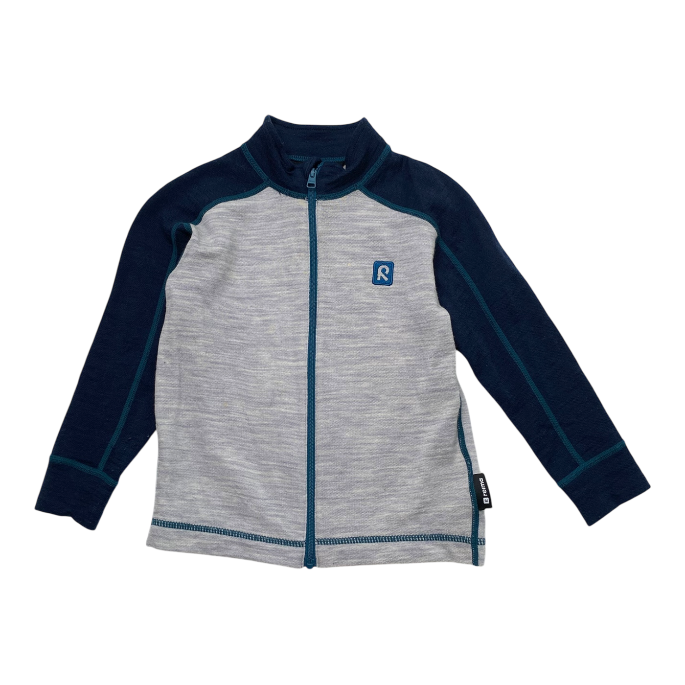 Reima wool baselayer shirt, midnight blue / grey | 92cm