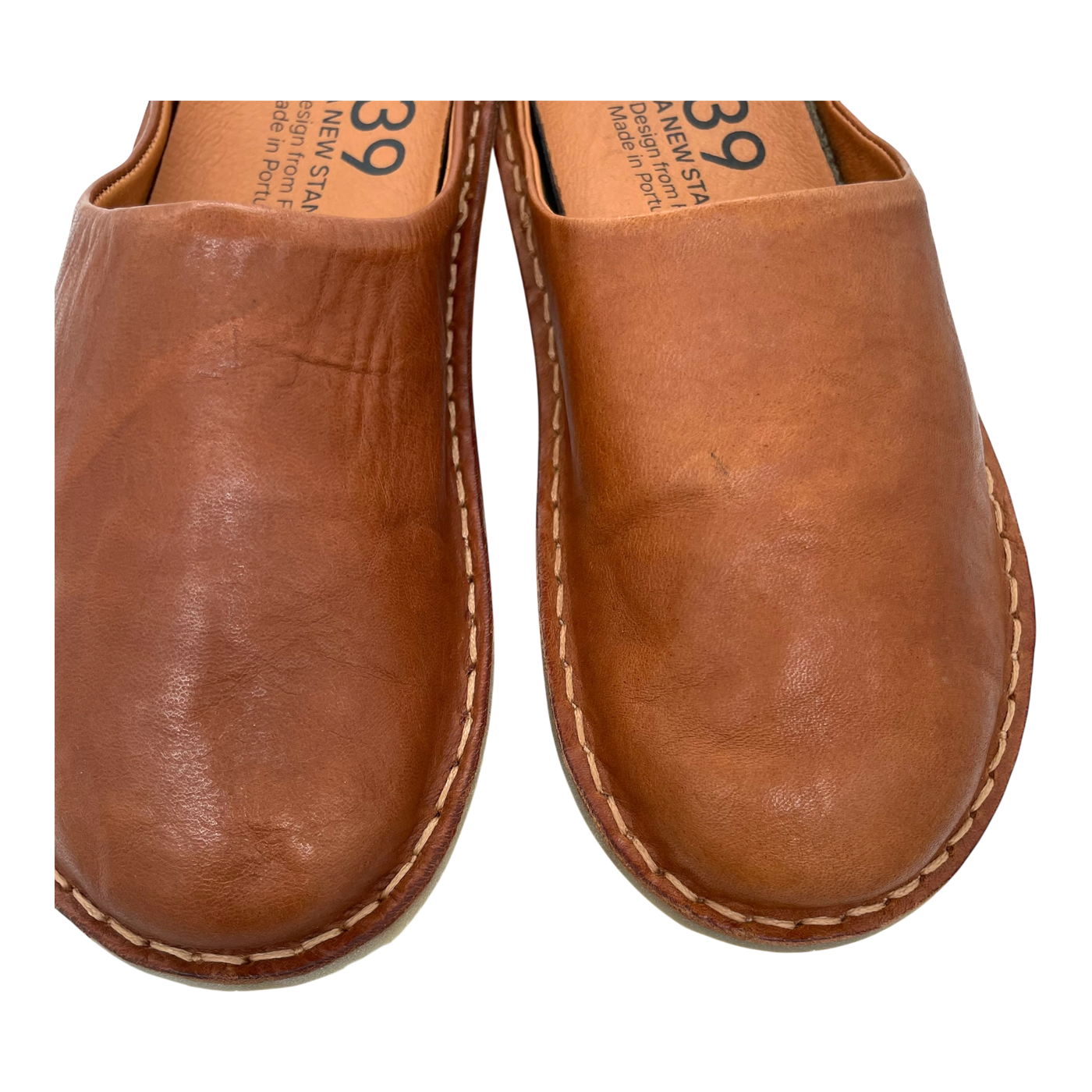 VIBAe Roma leather slippers, cognac brown | 39