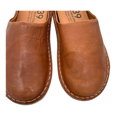 VIBAe Roma leather slippers, cognac brown | 39